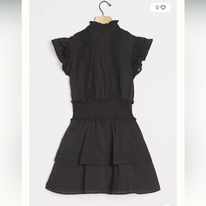 Anthropologie Cleobella Shellie Embroidered Mock Neck Mini Dress organic cotton